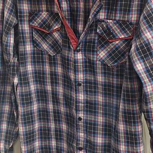 Boys button up plaid shirt
